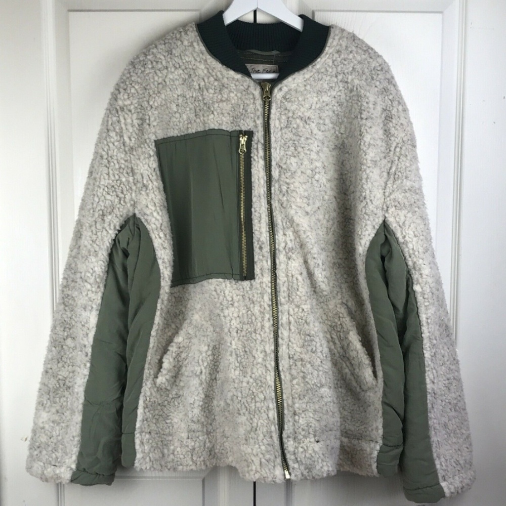 Free People Rivington Sherpa Jacket Desert Combo L - Picture 5 of 7